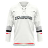 Custom Unisex White & Gray Pattern Hockey Jersey