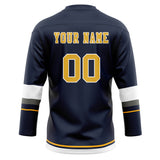 Custom Unisex Navy & White Pattern Hockey Jersey