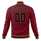 Custom Crimson & Black Solid Color Varsity Jacket JA01240607CK121