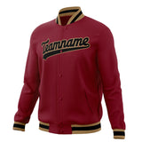 Custom Crimson & Black Solid Color Varsity Jacket JA01240607CK121