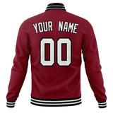 Custom Crimson & White Solid Color Varsity Jacket JA01240607CK123