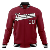 Custom Crimson & White Solid Color Varsity Jacket JA01240607CK123