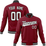 Custom Crimson & White Solid Color Varsity Jacket JA01240607CK123