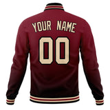 Custom Crimson & Cream Solid Color Varsity Jacket JA01240607CK124