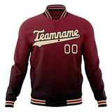 Custom Crimson & Cream Solid Color Varsity Jacket JA01240607CK124