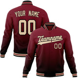 Custom Crimson & Cream Solid Color Varsity Jacket JA01240607CK124