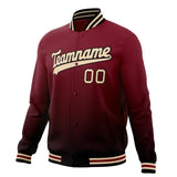 Custom Crimson & Cream Solid Color Varsity Jacket JA01240607CK124