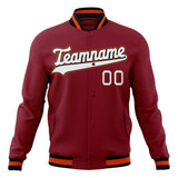 Custom Crimson & White Solid Color Varsity Jacket JA01240607CK126