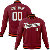 Custom Crimson & White Solid Color Varsity Jacket