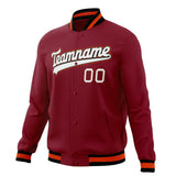 Custom Crimson & White Solid Color Varsity Jacket JA01240607CK126