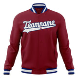 Custom Crimson & White Solid Color Varsity Jacket JA01240607CK128