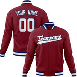 Custom Crimson & White Solid Color Varsity Jacket