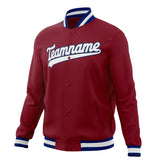 Custom Crimson & White Solid Color Varsity Jacket JA01240607CK128