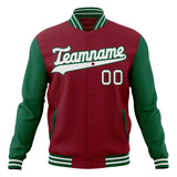 Custom Crimson & Kelly-Green Solid Color Varsity Jacket JA01240607CK129