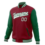 Custom Crimson & Kelly-Green Solid Color Varsity Jacket JA01240607CK129