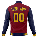 Custom Crimson & Navy Solid Color Varsity Jacket JA01240607CK130