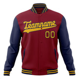 Custom Crimson & Navy Solid Color Varsity Jacket JA01240607CK130