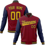 Custom Crimson & Navy Solid Color Varsity Jacket JA01240607CK130