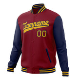 Custom Crimson & Navy Solid Color Varsity Jacket JA01240607CK130