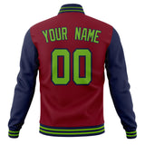 Custom Crimson & Navy Solid Color Varsity Jacket JA01240607CK131