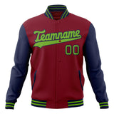 Custom Crimson & Navy Solid Color Varsity Jacket JA01240607CK131