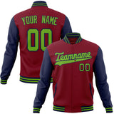 Custom Crimson & Navy Solid Color Varsity Jacket JA01240607CK131