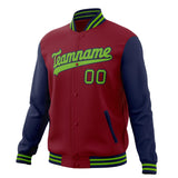 Custom Crimson & Navy Solid Color Varsity Jacket JA01240607CK131