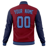 Custom Crimson & Navy Solid Color Varsity Jacket JA01240607CK133