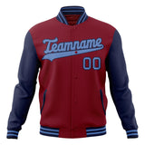 Custom Crimson & Navy Solid Color Varsity Jacket JA01240607CK133