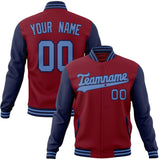 Custom Crimson & Navy Solid Color Varsity Jacket JA01240607CK133