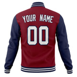 Custom Crimson & Navy Solid Color Varsity Jacket JA01240607CK134