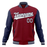 Custom Crimson & Navy Solid Color Varsity Jacket JA01240607CK134