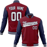 Custom Crimson & Navy Solid Color Varsity Jacket JA01240607CK134