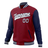 Custom Crimson & Navy Solid Color Varsity Jacket JA01240607CK134