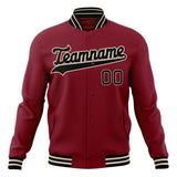 Custom Crimson & Black Solid Color Varsity Jacket JA01240607CK135