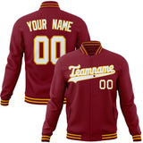 Custom Crimson & White Solid Color Varsity Jacket