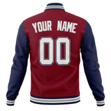 Custom Crimson & Navy Solid Color Varsity Jacket JA01240607CK137