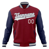 Custom Crimson & Navy Solid Color Varsity Jacket JA01240607CK137