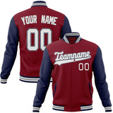 Custom Crimson & Navy Solid Color Varsity Jacket JA01240607CK137