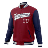 Custom Crimson & Navy Solid Color Varsity Jacket JA01240607CK137