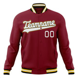 Custom Crimson & White Solid Color Varsity Jacket JA01240607CK138