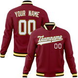 Custom Crimson & White Solid Color Varsity Jacket JA01240607CK138