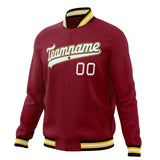 Custom Crimson & White Solid Color Varsity Jacket JA01240607CK138