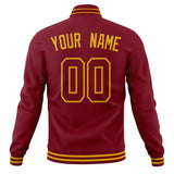 Custom Crimson & Gold Solid Color Varsity Jacket JA01240607CK140