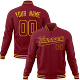 Custom Crimson & Gold Solid Color Varsity Jacket