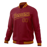 Custom Crimson & Gold Solid Color Varsity Jacket JA01240607CK140