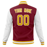 Custom Crimson & White Solid Color Varsity Jacket JA01240607CK141