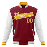 Custom Crimson & White Solid Color Varsity Jacket JA01240607CK141