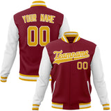 Custom Crimson & White Solid Color Varsity Jacket