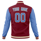 Custom Crimson & Light-Blue Solid Color Varsity Jacket JA01240607CK142